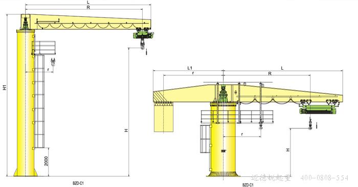 大吨位柱式旋臂起重机,墙壁式悬臂吊,墙吊,独臂吊,柱吊,旋臂吊,旋臂起重机,悬臂吊,旋臂起重机,BX悬臂吊,移动式悬臂吊