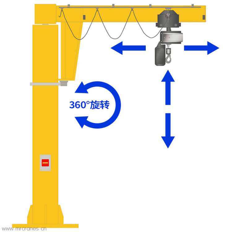 360度旋转悬臂吊外形尺寸图