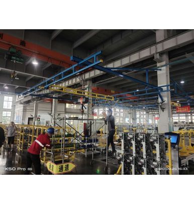 125kg悬挂式起重机在纺织机械厂的应用